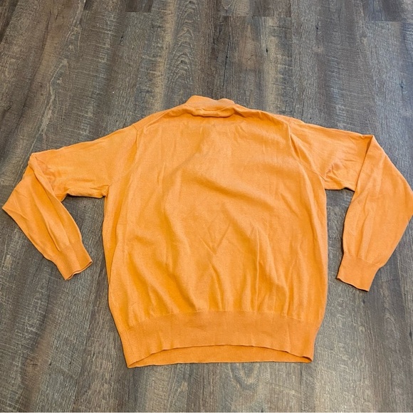 Peter Millar Orange Creamsicle Quarter-Zip Sweater Size Large - Picture 6 of 6